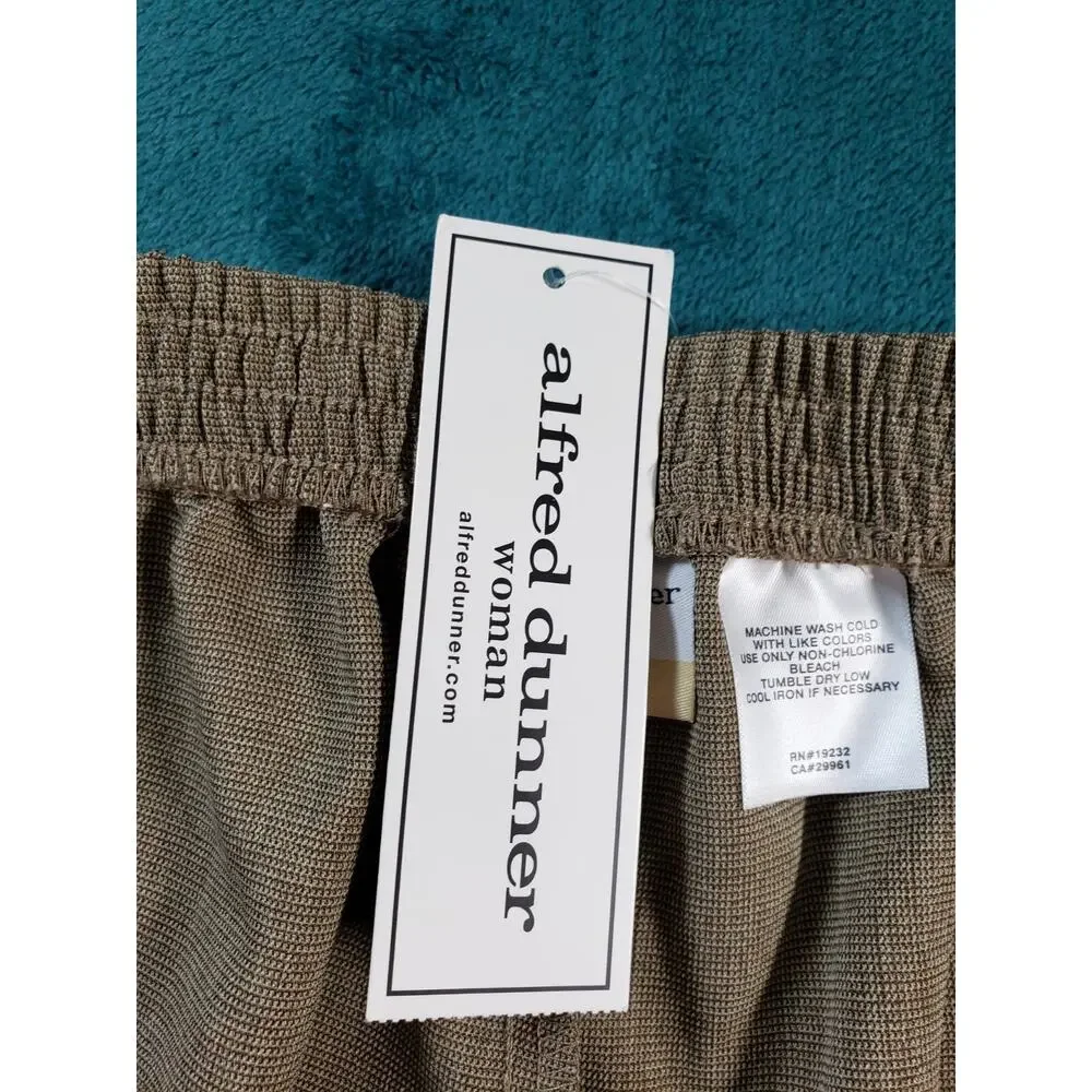 Alfred Dunner Pants Size 22 W Brown Elastic Waist Ladies Dress Stretch NWT